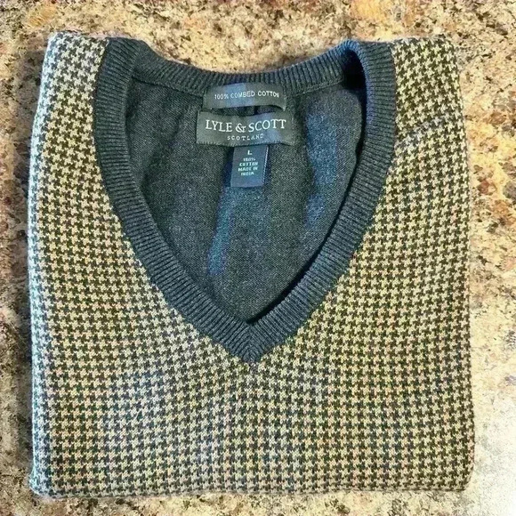 Mens Lyle and Scott Scotland 100% Combed Cotton Vest Large Gray - Picture 11 of 15